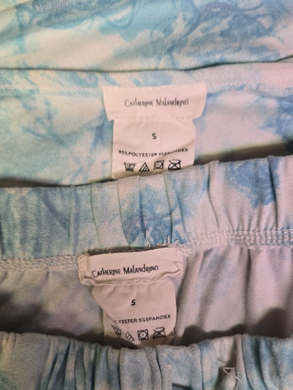 Catherine Malandrino Buttery Soft Blue Floral Short Sleeve Pajama Set - Small - Picture 6 of 6